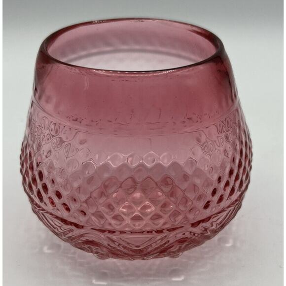 China Creamer and Sugar Pilgrim Cranberry Art Glass Handblown 3.25 Inches - Picture 6 of 9